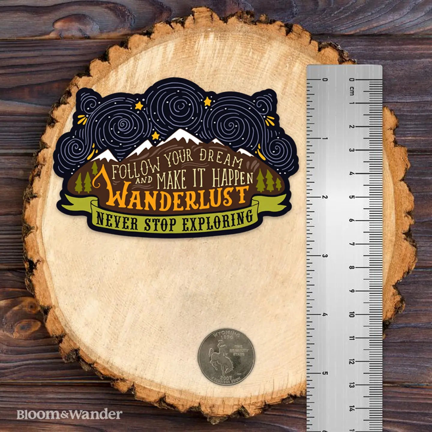 Wanderlust Stickers | Never Stop Exploring Quote