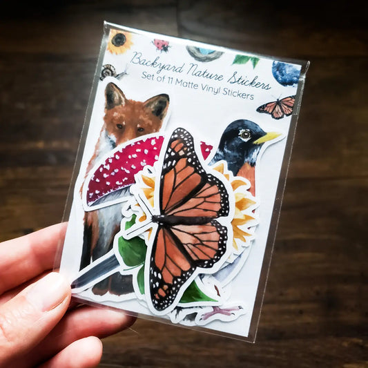 Backyard Nature Sticker Pack, Set of 11 Stickers