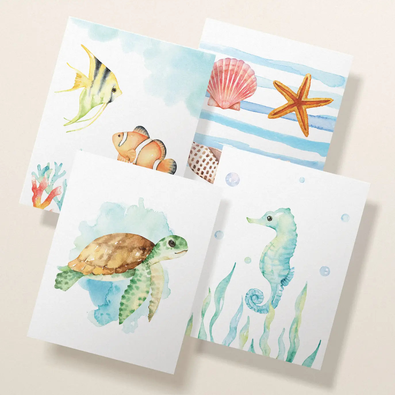 Ocean Life Greeting Card Set