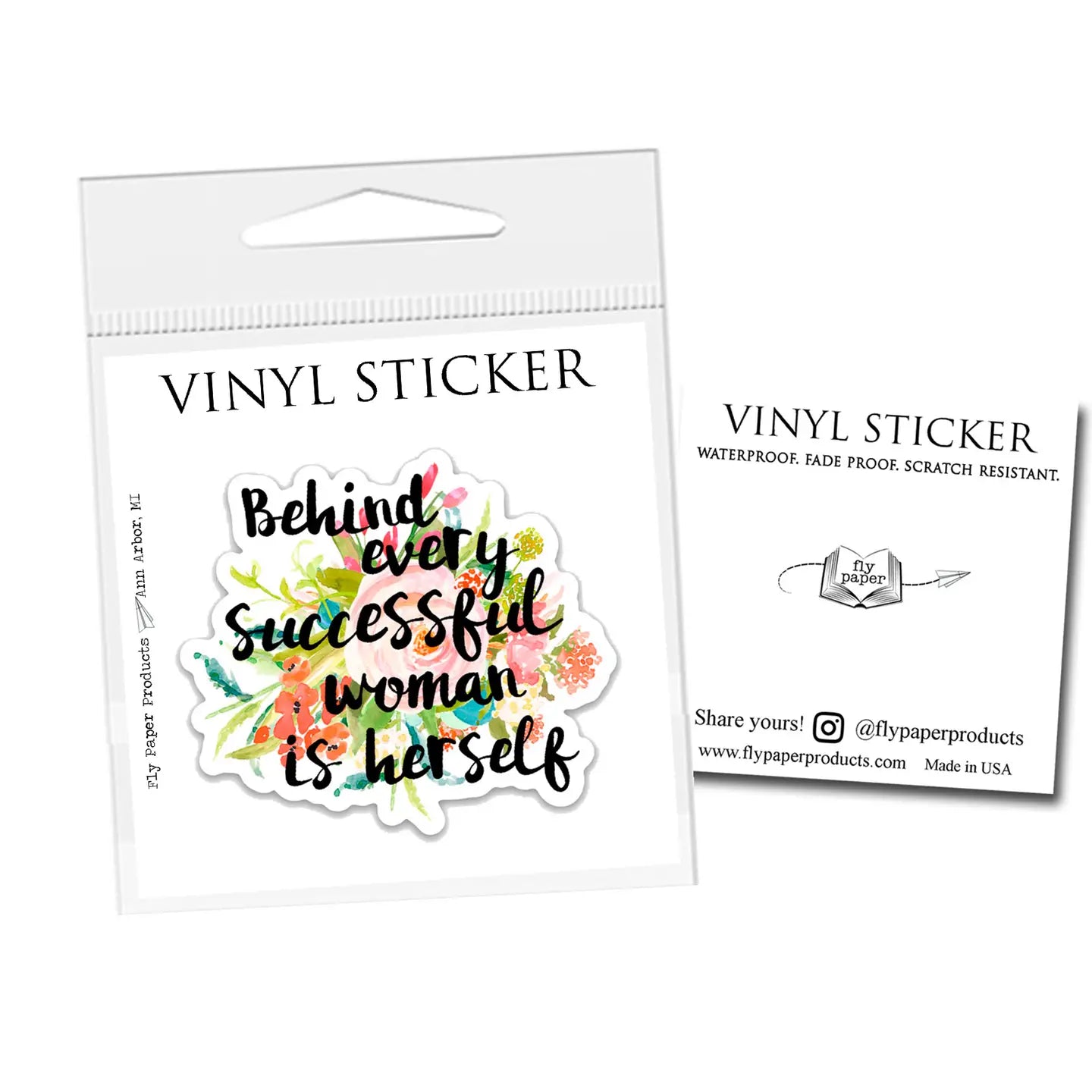 Successful Woman Floral Vinyl Sticker