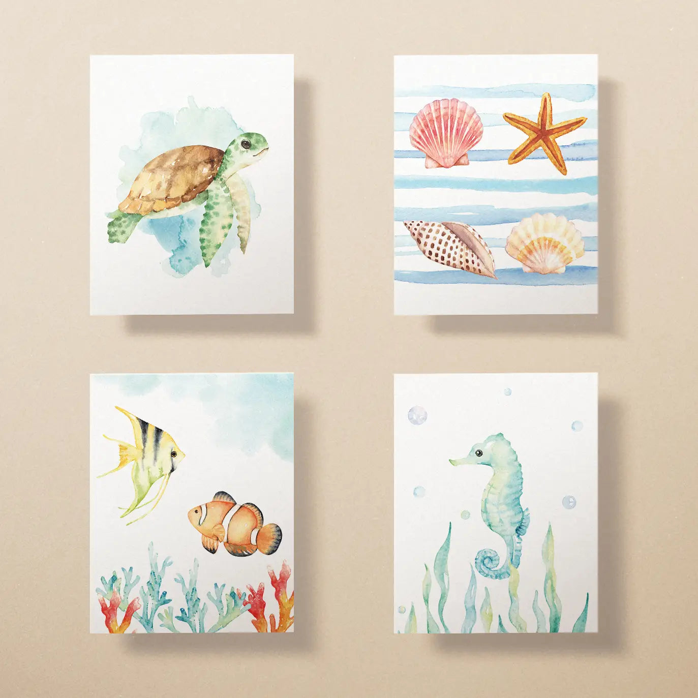 Ocean Life Greeting Card Set