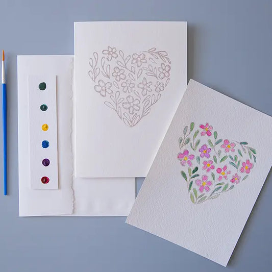 Wildflower Heart Watercolor Card Kit