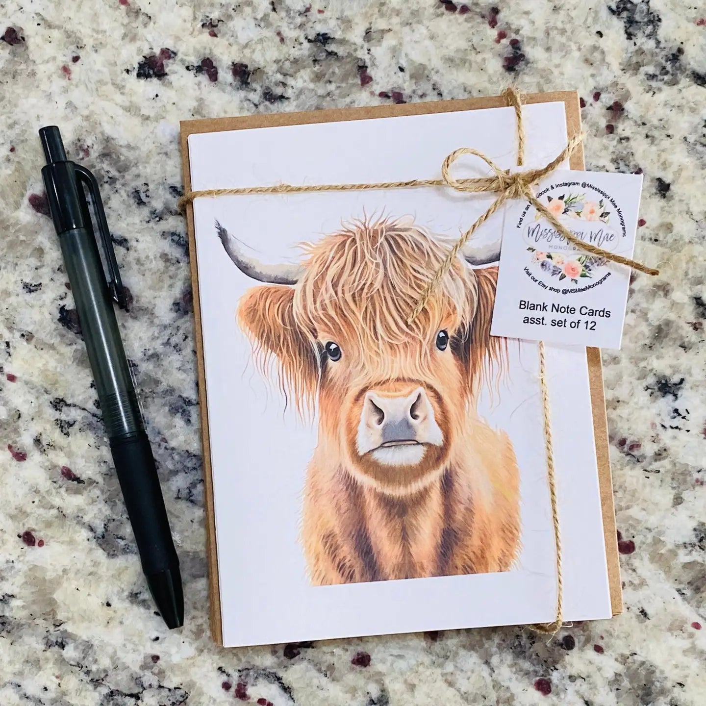 Assorted Highland Cow Note Cards