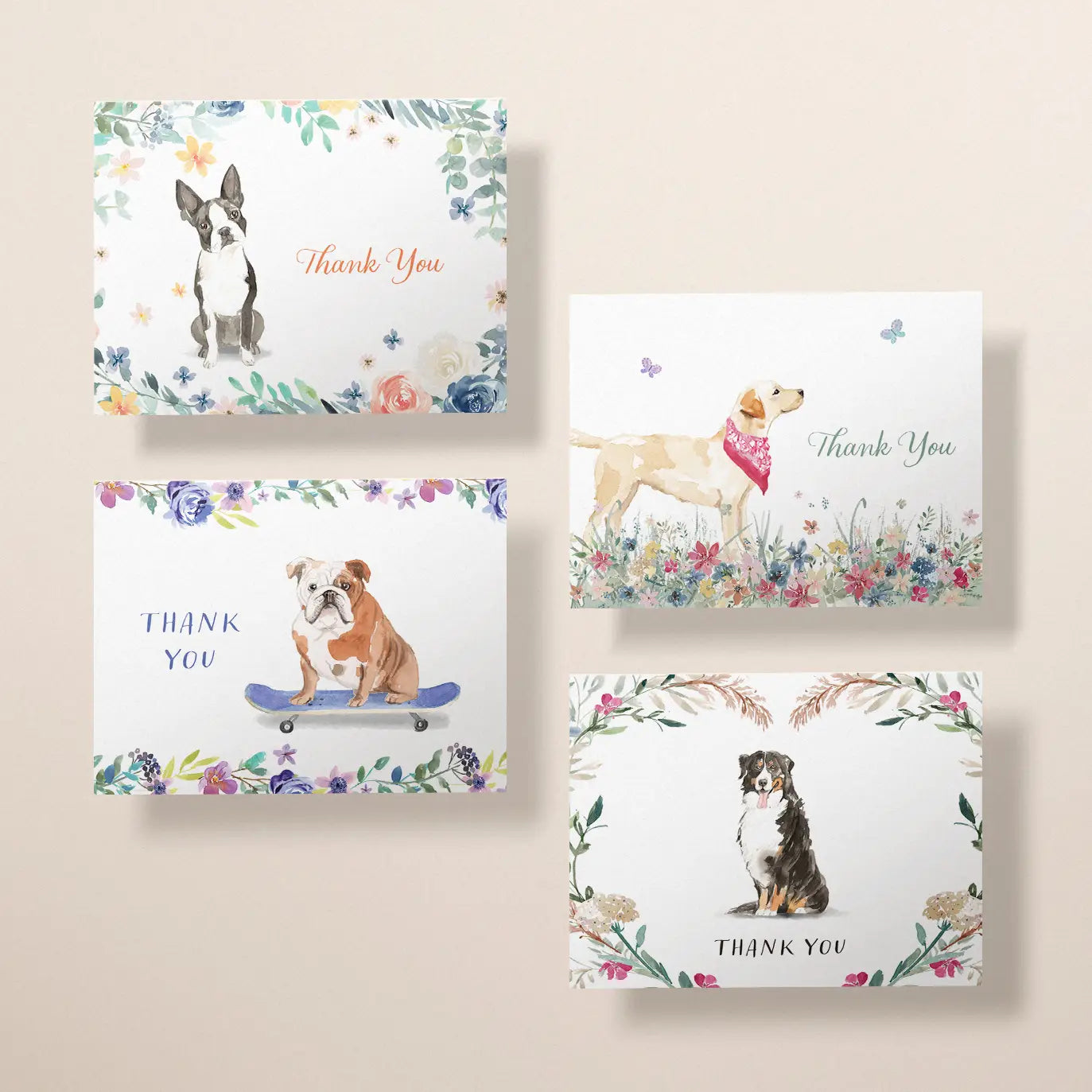 Dogs Greeting Card Set | Assorted Thank You Cards