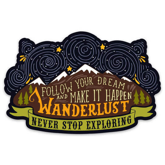 Wanderlust Stickers | Never Stop Exploring Quote